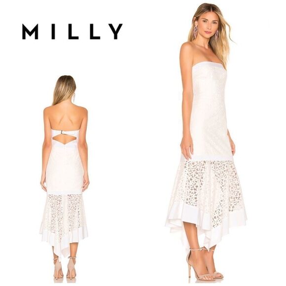 MILLY white lace strapless dress. NWT - Picture 1 of 14